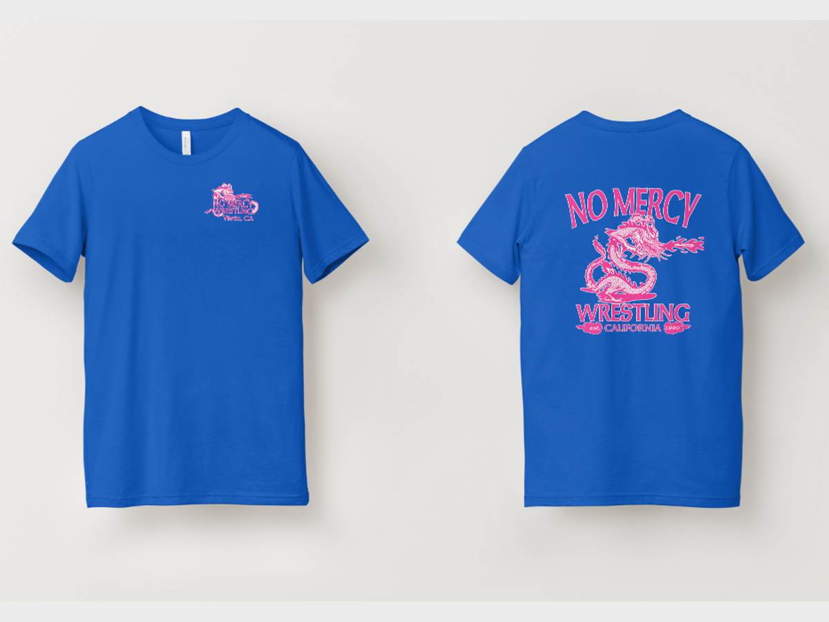 Blue Tee - Pink Dragon